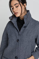 CONQUISTA FASHION - Original Wool Blend Grey Mélange Coat