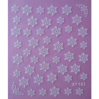 White 3D Snowflake Design Water Transfer Nails Art Sticker Lady Women Manicure Tools Nail Decoration Decals