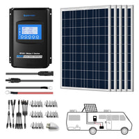 ACOPOWER 500W 12V  Poly Solar RV Kits, 40A MPPT Charge Controller