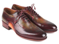 Paul Parkman Opanka Construction Green & Bordeaux Oxfords (ID#726-GRE-BOR)