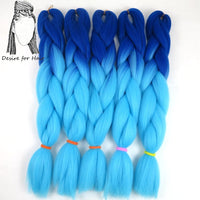 Desire for Hair 10packs Per Lot 24inch 100g Heat Resistant Synthetic Ombre Jumbo Braiding Box Hair Red Yellow Blue Green 4 Tone