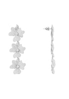 Original Jasmine Flower Triple Drop Earrings Silver