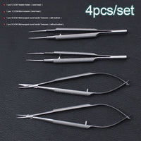 New Microsurgical Instruments 12.5cm Scissors+Needle Holders +Tweezers Stainless Steel Surgical Tool