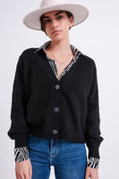 Q2 - Original Button Through Cardigan in Black