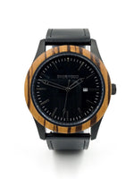 Inverness - Zebrawood & Black Leather