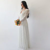 BLUSHFASHION - Original Curvy  Long Sleeves Lace  Bohemian  Dress #1239