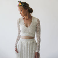 Original Long Sleeves Ivory Wedding Top