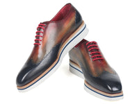 Paul Parkman Men's Smart Casual Wingtip Oxfords Multi-Color (ID#187-MIX-NVY)