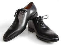 Paul Parkman Men's Black Leather Oxfords - Side Handsewn Leather Upper and Leather Sole (ID#018-BLK)