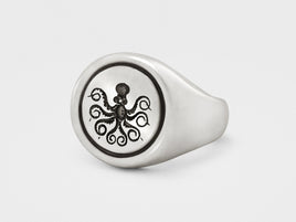 Original Octopus Signet Ring in Sterling Silver