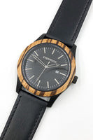 Inverness - Zebrawood & Black Leather