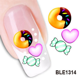 Waterproof Water Transfer Nails Art Sticker Cute Cartoon Love Bear Design Lady Women Manicure Tools Nail Decoration BLE1313