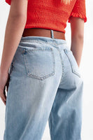 Q2 - Original High Rise Relaxed Jeans With Pleat Front in Bleach Wash