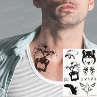 New Hot Halloween Bull Head Face Sticker Neck Hand Back Body Paint Temporary Tattoo Sticker Sword Letter Tatoo Large Cool Design