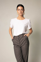 LE REUSSI - Original Elegant Round Neck Blouse in White