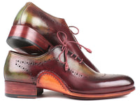 Paul Parkman Opanka Construction Green & Bordeaux Oxfords (ID#726-GRE-BOR)