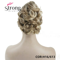 StrongBeauty Short Ponytail Hair Piece Extension Synthetic Hair Wavy Claw Clip in/on Hairpiece COLOUR CHOICES