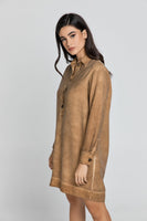 CONQUISTA FASHION - Original Tencel Taupe Shirt Dress