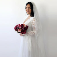 BLUSHFASHION - Original Dots Tulle Wedding Veil #4019