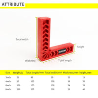 DURATEC 90 Degree Right Angle Clamp L-Square Holder Ruler Clamping Squares Woodworking Tools 3" 4" 6" 8"