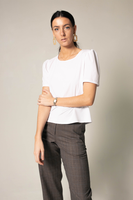 LE REUSSI - Original Elegant Round Neck Blouse in White