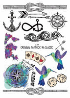 1sheet Multi-Style 24models Hot Trendy Temporary Tattoos Arm Body Art Arabic Word  Geometric Tattoo Sticker Black Tatuagem HOT