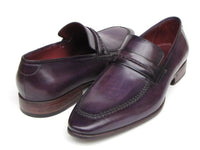 Paul Parkman Men's Purple Loafers Handmade Slip-On Shoes (ID#068-PURP)