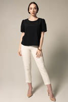 LE REUSSI - Original Elegance Round Neck Blouse in Black