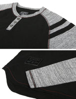 ZIMEGO Men's Long Sleeve Athletic Stripes Arm Contrast Raglan Henley - ZGLS555