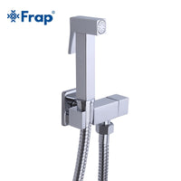 FRAP - Original 1 Set Solid Brass Single Cold Water Corner Valve Bidet Faucets Function Square Hand Shower Head Tap Crane 90 Degree Switch