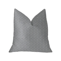 Myriad Hexagon  Blue and Beige Luxury Throw Pillow