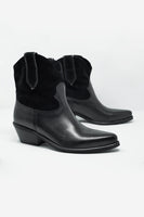 Original Black Western Sock Boots With Suede Detail