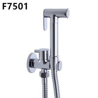 FRAP - Original 1 Set Solid Brass Single Cold Water Corner Valve Bidet Faucets Function Square Hand Shower Head Tap Crane 90 Degree Switch