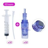 Micro Needles 30PCS and Syringe Tube 30 Pcs Cartridge  Only Fit on Hydra Injector Aqua Derma Pen