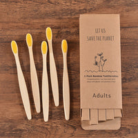 5Pcs Adults Soft Bristles Toothbrush Colorful Dental Eco Friendly Oral Care Bamboo Teeth Brushes Individual Package Toothbrush