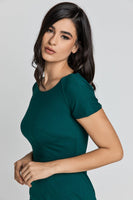 CONQUISTA FASHION - Original Fitted Emerald Cap Sleeve Dress Conquista Fashion