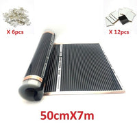 MINCO HEAT AC220V Infrared Underfloor Heating Film 220w/M2 Warm Mat With Clamps Insulation Pastes