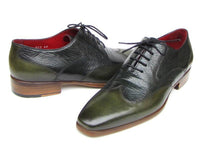 Paul Parkman Men's Wingtip Oxford Floater Leather Green (ID#023-GREEN)