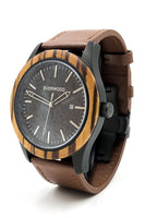 Inverness - Zebrawood & Brown Leather