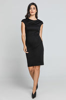 CONQUISTA FASHION - Original Fitted Black Dress With Cap Sleeves