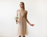 BLUSHFASHION - Original Pink Tulle and Lace Short Dress #1157