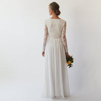 BLUSHFASHION - Original Wrap Bohemian Lace Wedding Dress #1242