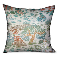 Wild Jungle Multi Animal Motif Luxury Outdoor/Indoor Throw Pillow