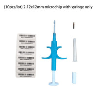 Free Shipping 1.4x8mm/2*12mm Bioglass Tag FDX-B Dog Chip Animal Implantable ISO RFID Turtle Microchip Injector Pet Chip Syringe