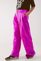 Q2 - Original Palazzo Pleated Pants in Fuchsia