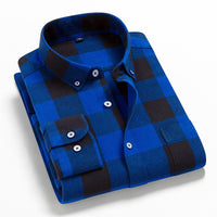 2022 New Mens Plaid Shirt 100% Cotton High Quality Mens Business Casual Long Sleeve Shirt Male Social Dress Shirts Flannel 4XL