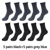 10 Pairs High Quality Bamboo Fiber Men's Socks Business Breathable Deodorant Compression Socks Men Long Big Size EUR 38-46