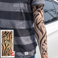 10 Pc Fake Temporary Tattoo Sleeves Tattoos Full Long Slip on Arm Tattoo Sleeve Kit Men Elastic Nylon Glove Tattoos Black Skull Design