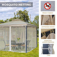 10x12 Outdoor Gazebo for Patios Canopy with Mosquito Netting for Lawn Garden Backyard