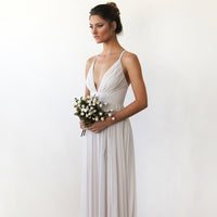 BLUSHFASHION - Original Ivory Maxi Dress With Adjustable Straps #1170